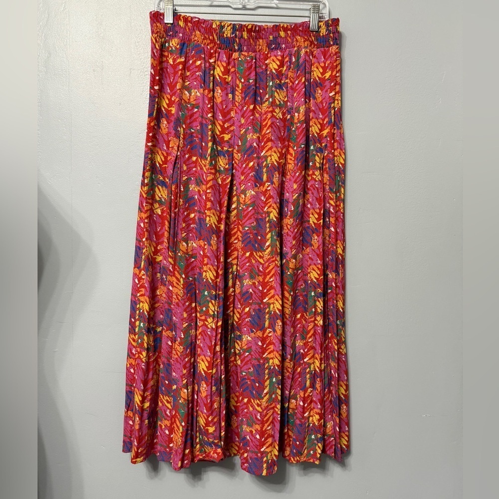 Carole Little Red and Yellow A-Line Skirt
